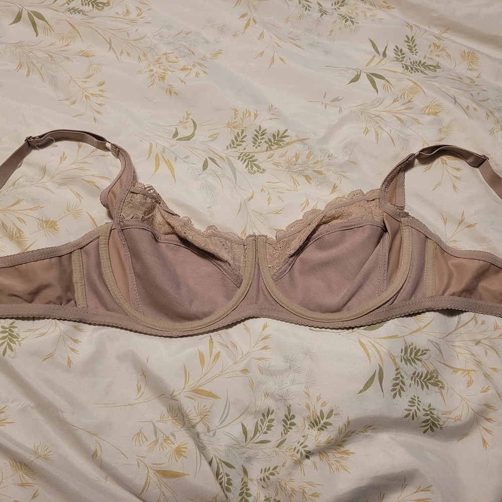 Women's Lace-Trim Underwire Bra - Taupe